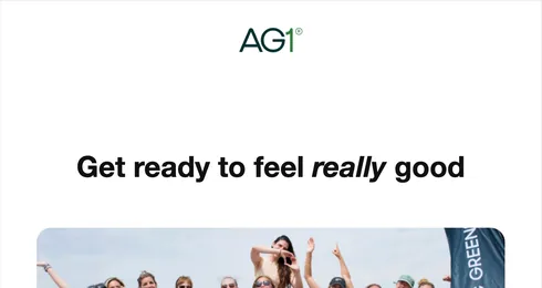 AG1 order confirmation email on desktop