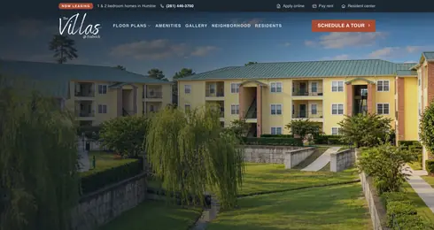 The Villas @ Foxbrick WordPress website on desktop